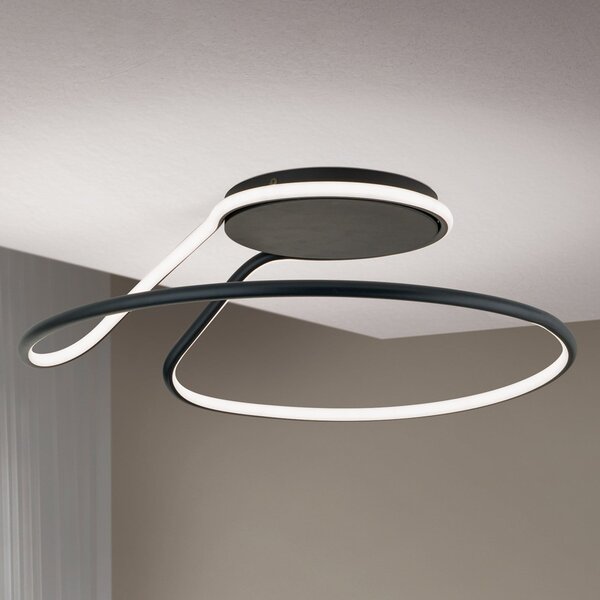 ORION Claire plafonieră LED, neagră, reglabilă, reglabil, Negru, Hol, Metal, Modern