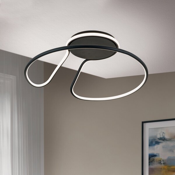 ORION Claire plafonieră LED, neagră, reglabilă, reglabil, Negru, Hol, Metal, Modern