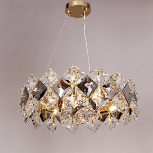 Zuma Line Tiara lampă suspendată 6x40 W transparent-fumuriu-auriu 9864-500