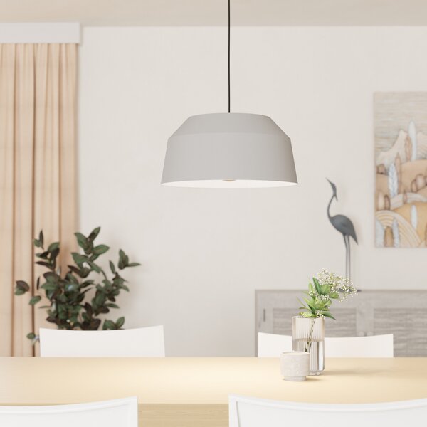 EGLO Suspensie Contrisa în gri, cu o singură lumină, Ø 38 cm, reglabil, Gri, Camera de zi / sufragerie, Metal, Scandinavă