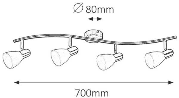 Rabalux Soma lampă de tavan 4x40 W alb-crom 6304