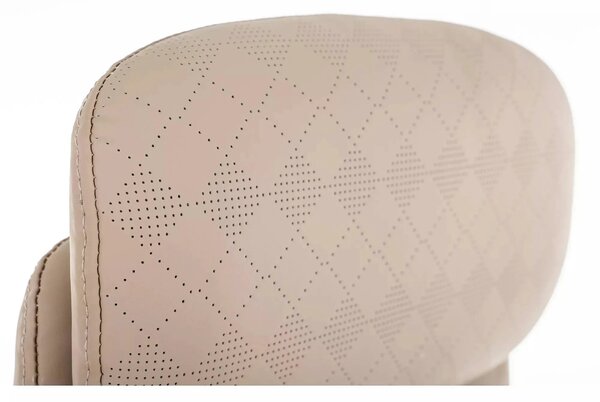 Scaun birou Q-05, bej, piele ecologică, 65x50x117 cm
