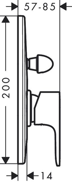 Hansgrohe Rebris E baterie cadă-duș ascuns negru 72449670