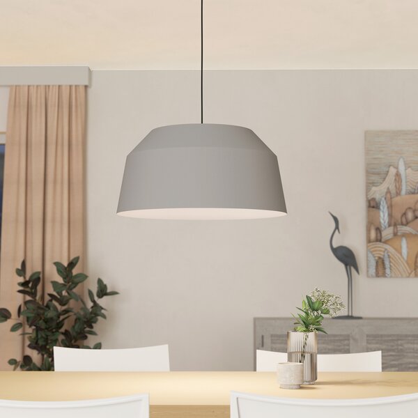 EGLO Suspensie Contrisa în gri, cu o singură lumină, Ø 52 cm, reglabil, Gri, Camera de zi / sufragerie, Metal, Scandinavă
