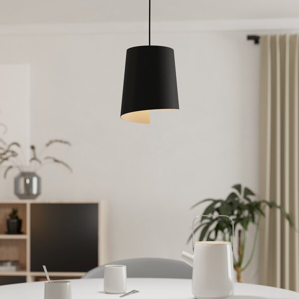 EGLO Lampă suspendată Bolivia negru/nisip, 1 lumină, reglabil, Negru, Camera de zi / sufragerie, Metal, Modern