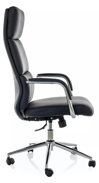 Scaun birou Q-03, negru, piele ecologică, 64x48x119 cm