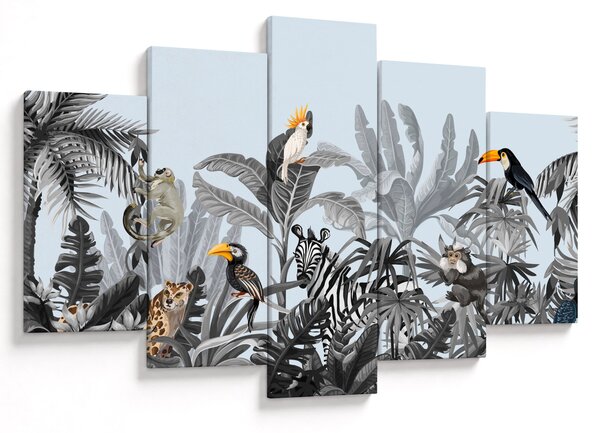 Tablou - Animale în pădurea tropicală (150x105 cm)