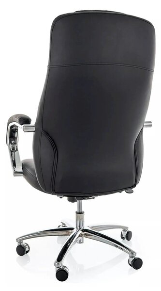 Scaun birou Q-07, negru, piele ecologică, 68x51x116 cm