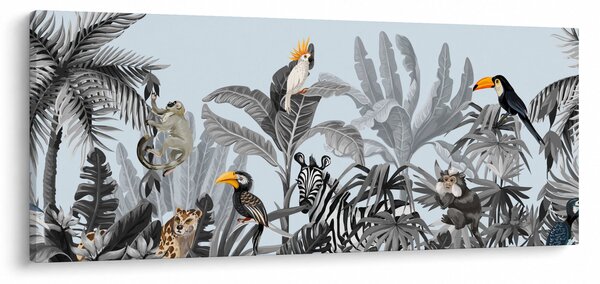 Tablou - Animale în pădurea tropicală (120x50 cm)