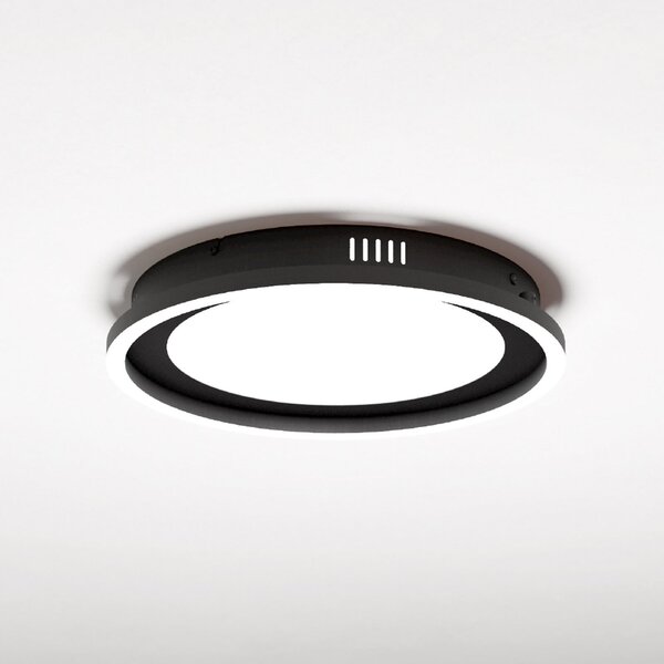 EGLO Plafonieră cu LED Calagrano telecomandă, Ø38cm, reglabil, Negru, Camera de zi / sufragerie, Metal, Modern