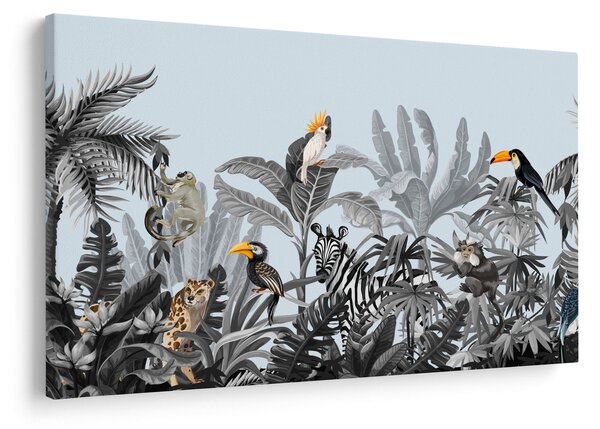 Tablou - Animale în pădurea tropicală (90x60 cm)