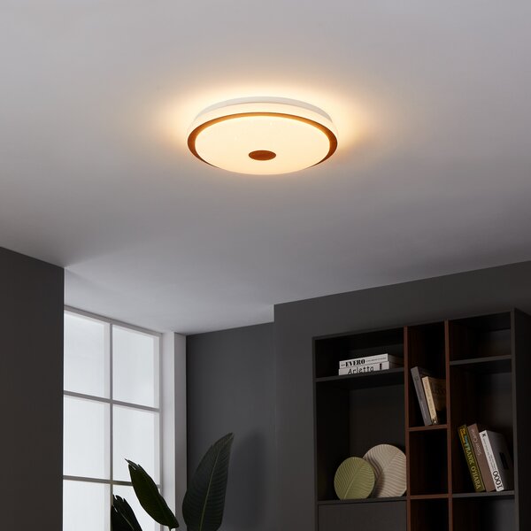 EGLO Plafonieră cu LED Lanciano 1 telecomandă Ø38cm, reglabil, Alb, Camera de zi / sufragerie, Plastic, Modern