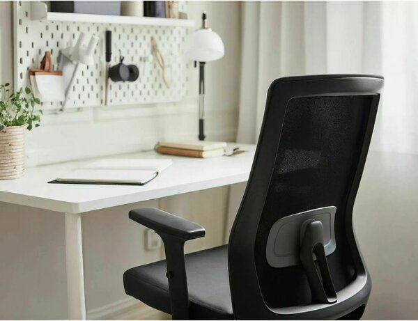 Scaun birou Q-085, negru, piele ecologică, 64x44x100 cm