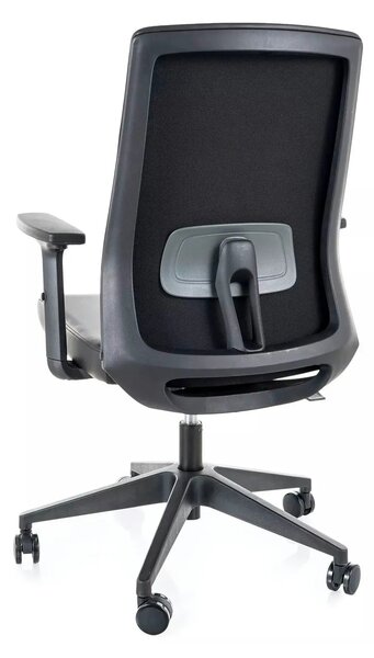 Scaun birou Q-085, negru, piele ecologică, 64x44x100 cm