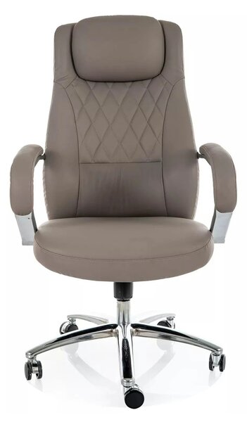 Scaun birou Q-07, gri, piele ecologică, 68x51x116 cm