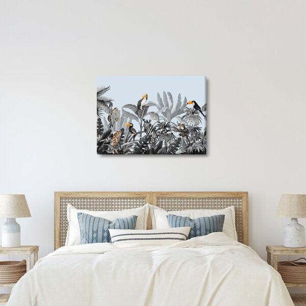 Tablou - Animale în pădurea tropicală (70x50 cm)
