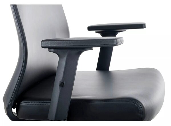 Scaun birou Q-085, negru, piele ecologică, 64x44x100 cm