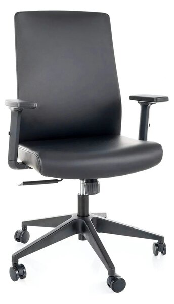 Scaun birou Q-085, negru, piele ecologică, 64x44x100 cm