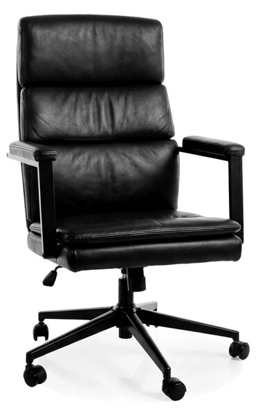 Scaun birou Q-090, negru, piele ecologică, 62x48x106 cm