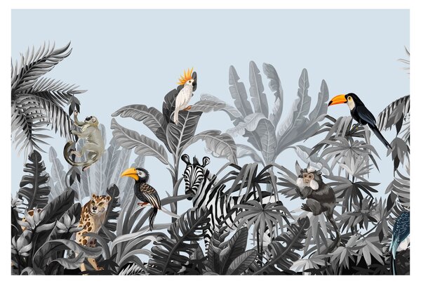 Tablou - Animale în pădurea tropicală (90x60 cm)