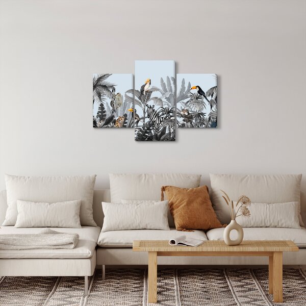 Tablou - Animale în pădurea tropicală (90x60 cm)