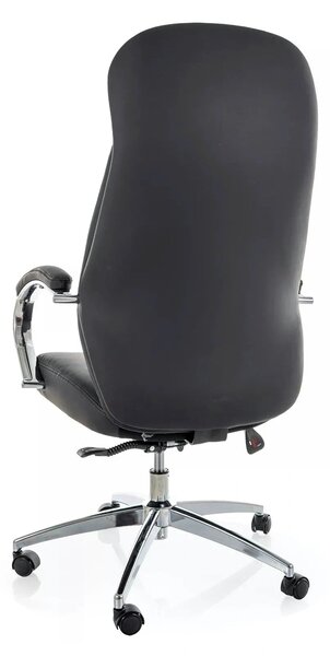 Scaun birou Q-09, negru, piele ecologică, 64x48x118 cm