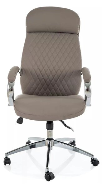 Scaun birou Q-09, gri, piele ecologică, 64x48x118 cm