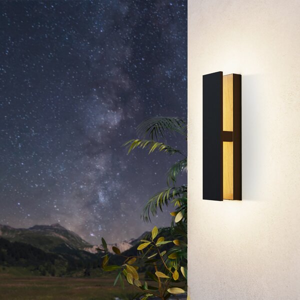 EGLO Costorio LED pentru exterior, indirect, negru, Negru, Metal, Modern