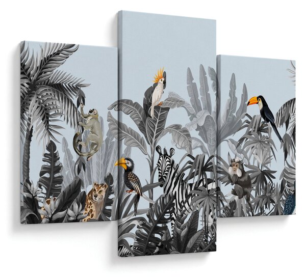 Tablou - Animale în pădurea tropicală (90x60 cm)