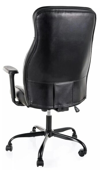 Scaun birou Q-093, negru, piele ecologică, 69x47x112 cm
