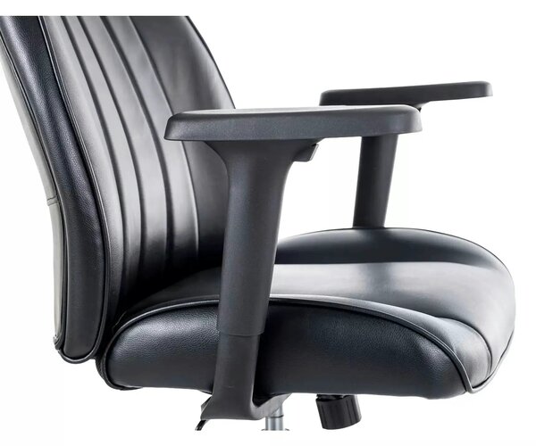 Scaun birou Q-093, negru, piele ecologică, 69x47x112 cm