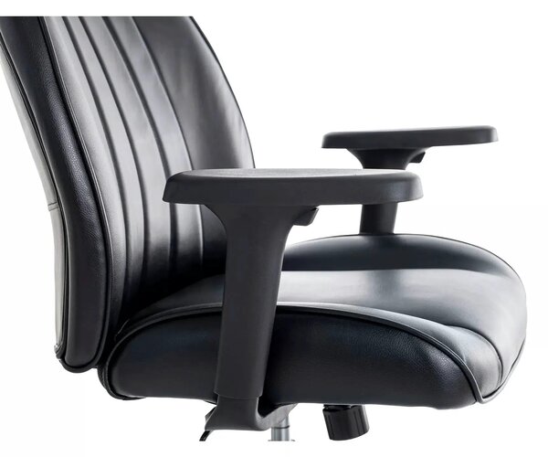 Scaun birou Q-093, negru, piele ecologică, 69x47x112 cm