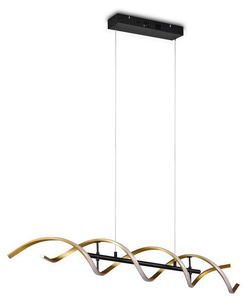 Trio Lighting Secvență LED suspendată, dimabilă, CCT, alamă, reglabil, Auriu / Alamă, Camera de zi / sufragerie, Metal, Modern