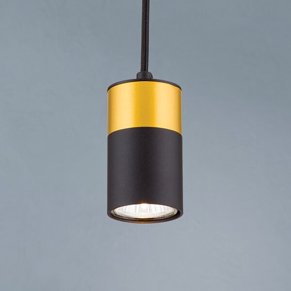 ORION Martini lampă suspendată negru/aurie, reglabil, Negru, Camera de zi / sufragerie, Metal, Modern