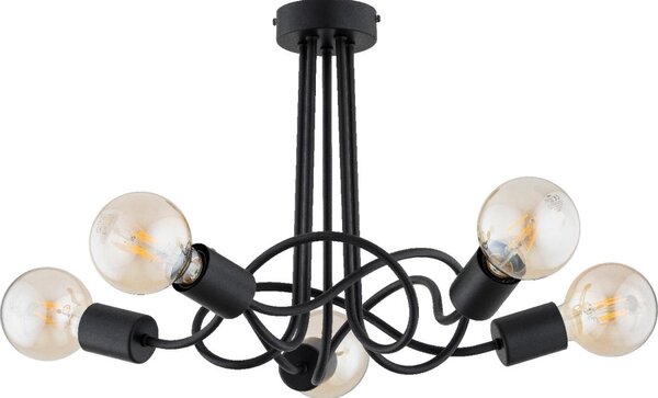 Lustră aplicată WINGO 5xE27/15W/230V negru