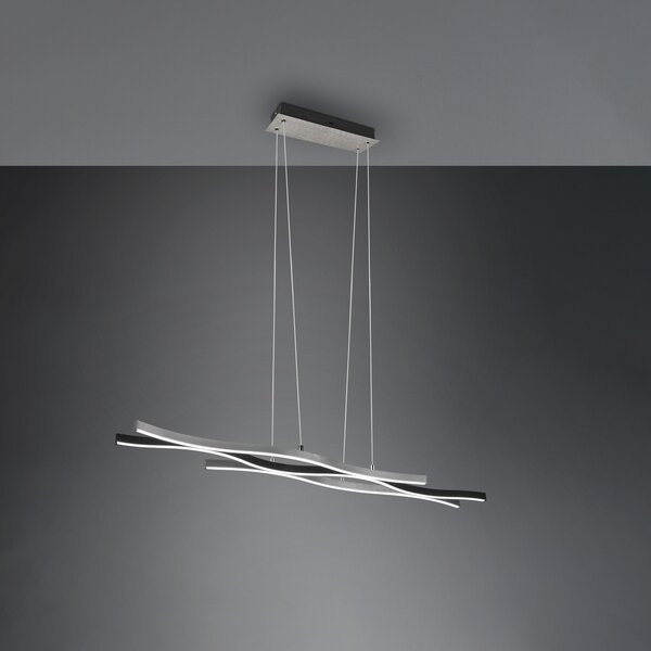 Trio Lighting Lampă suspendată Blaze LED, CCT, dimabilă, aluminiu, reglabil, Metalic, Camera de zi / sufragerie, Metal, Modern