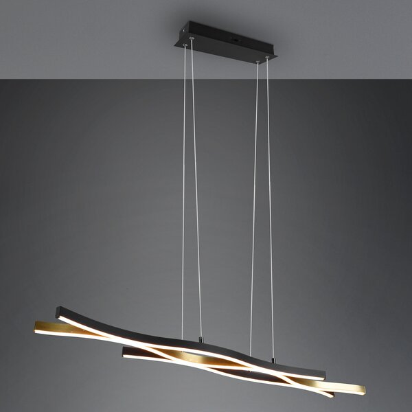 Trio Lighting Lampă suspendată Blaze LED, CCT, dimabilă, alamă, reglabil, Auriu / Alamă, Camera de zi / sufragerie, Metal, Modern