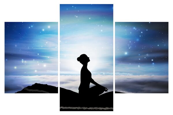 Tablou - Femaia meditând (90x60 cm)