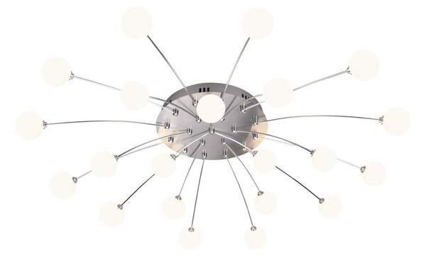 Trio Lighting Plafonieră cu LED Bullet, 21 de lumini, nichel/alb, reglabil, Gri, Camera de zi / sufragerie, Metal, Modern