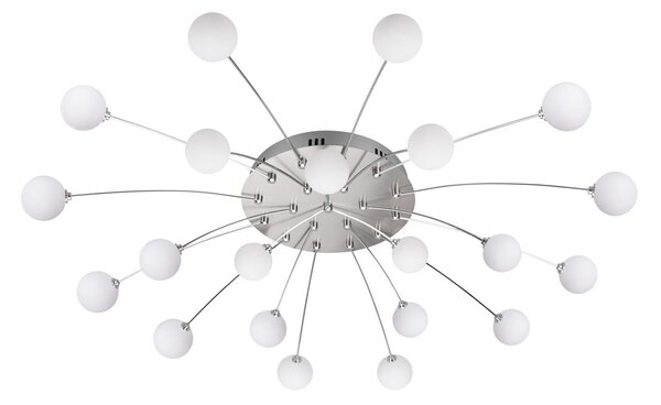 Trio Lighting Plafonieră cu LED Bullet, 21 de lumini, nichel/alb, reglabil, Gri, Camera de zi / sufragerie, Metal, Modern