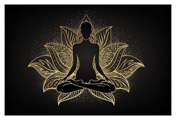 Tablou - Silueta într-o floare de lotus (90x60 cm)