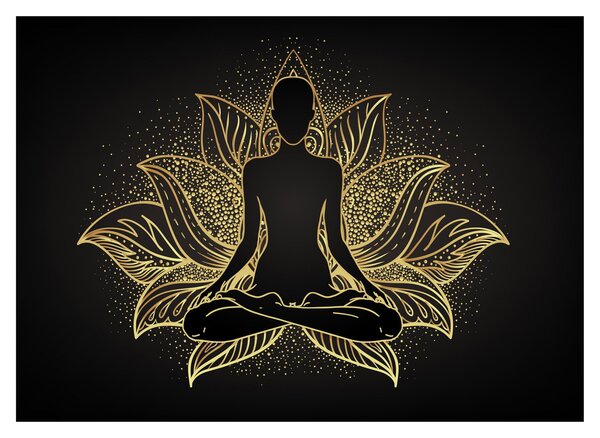 Tablou - Silueta într-o floare de lotus (70x50 cm)