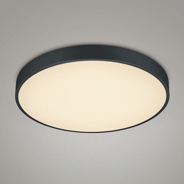 Trio Lighting Plafonieră cu LED Waco, CCT, Ø 49,5 cm, negru mat, reglabil, Negru, Camera de zi / sufragerie, Metal