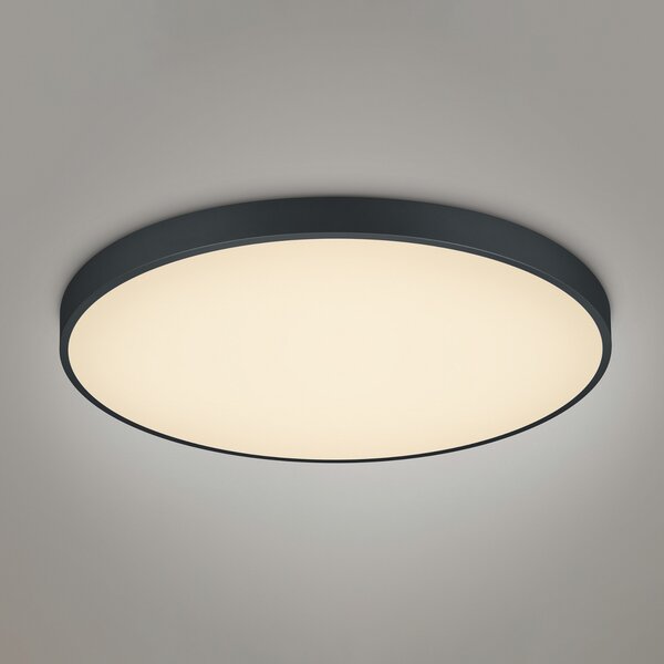 Trio Lighting Plafonieră cu LED Waco, CCT, Ø 75 cm, negru mat, reglabil, Negru, Camera de zi / sufragerie, Metal