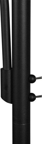 Trio Lighting Lampă de podea Burton cu lumină lectură, Negru, Camera de zi / sufragerie, Metal, Umbrelă în picioare