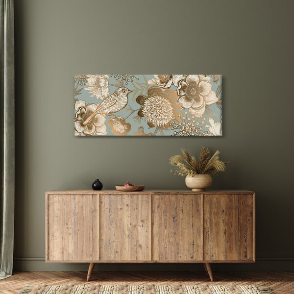 Tablou - Flori aurii (120x50 cm)