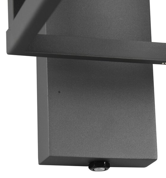 Trio Lighting Aplică de exterior Lunga cu senzor crepuscular, Negru, Metal, Modern