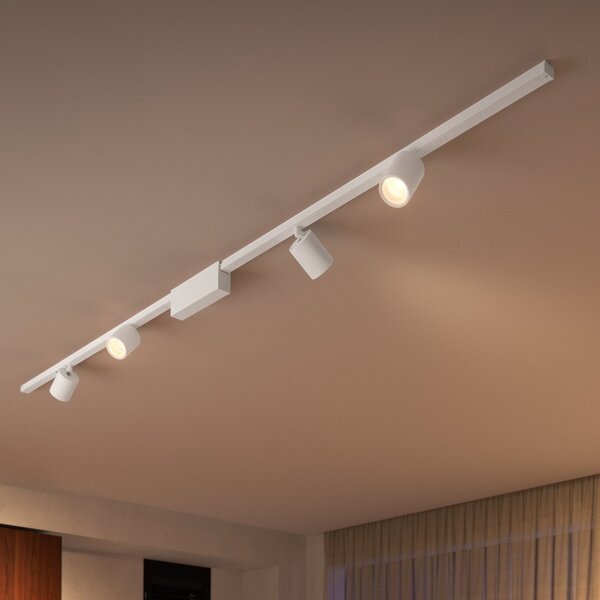 Philips Hue Perifo sistem șine 4x spoturi albe, reglabil, Alb, Studiu / Birou, Metal, Modern