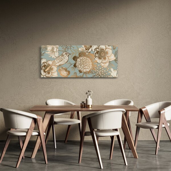 Tablou - Flori aurii (120x50 cm)