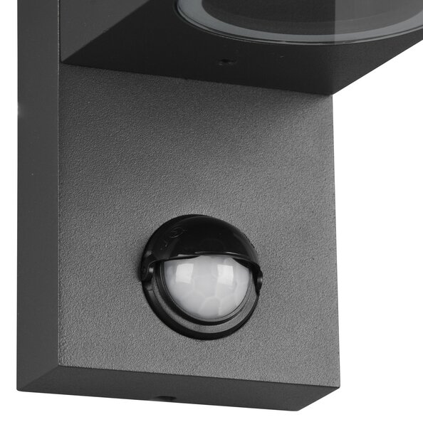 Trio Lighting Aplică exterior Roya 1 bec senzor unghiul antracit, reglabil, Negru, Metal, Modern, Perete unghiular